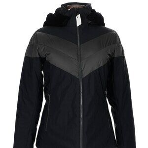 Fusalp Black Quilted Faux Fur Hooded Jacket NWT Size: FR 42 Style Anne